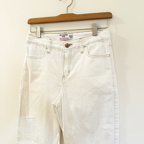 Abercrombie Kids High-Rise Mom Jean sz 15/16 Cream White Jeans - Picture 3 of 9